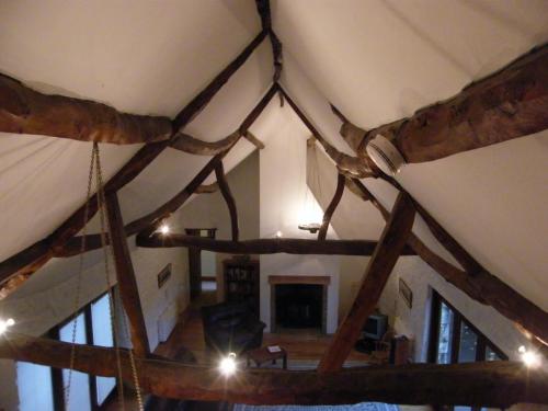 Roof structure of a house in Freshwater looking very frail indeed
